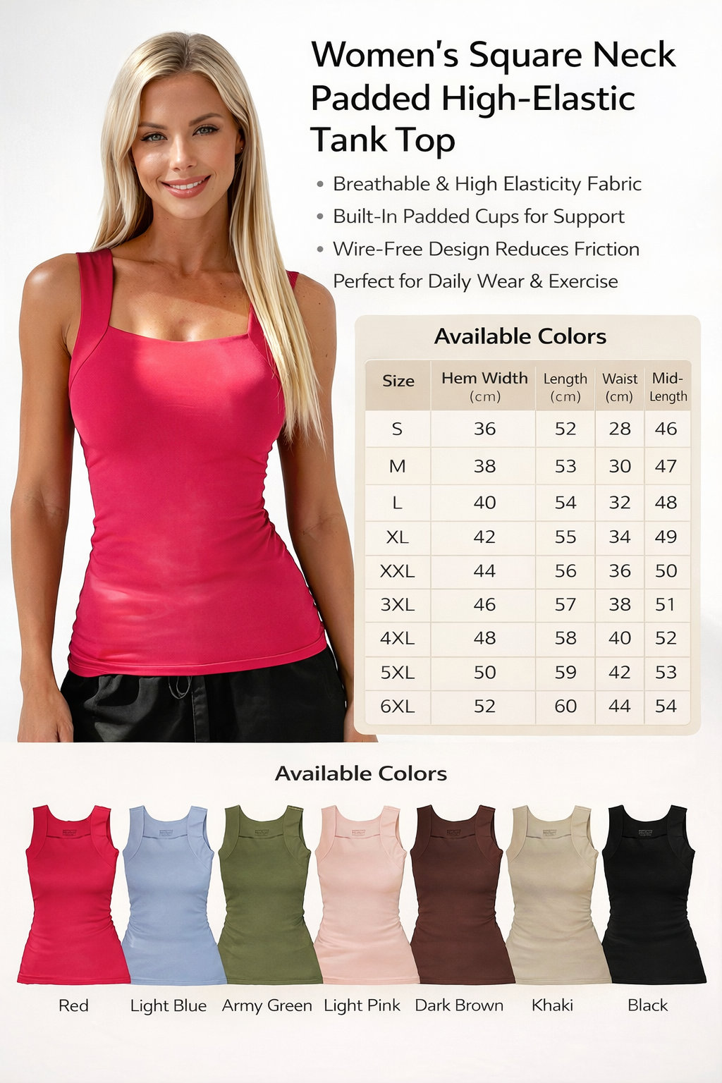 Women's Built-in Bra Tank Top