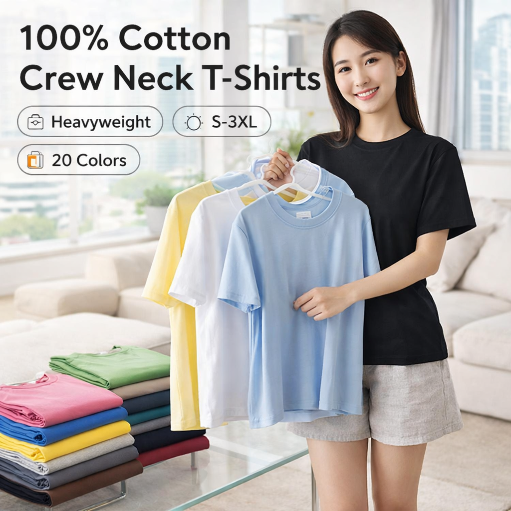 100% Cotton Crew Neck Tee