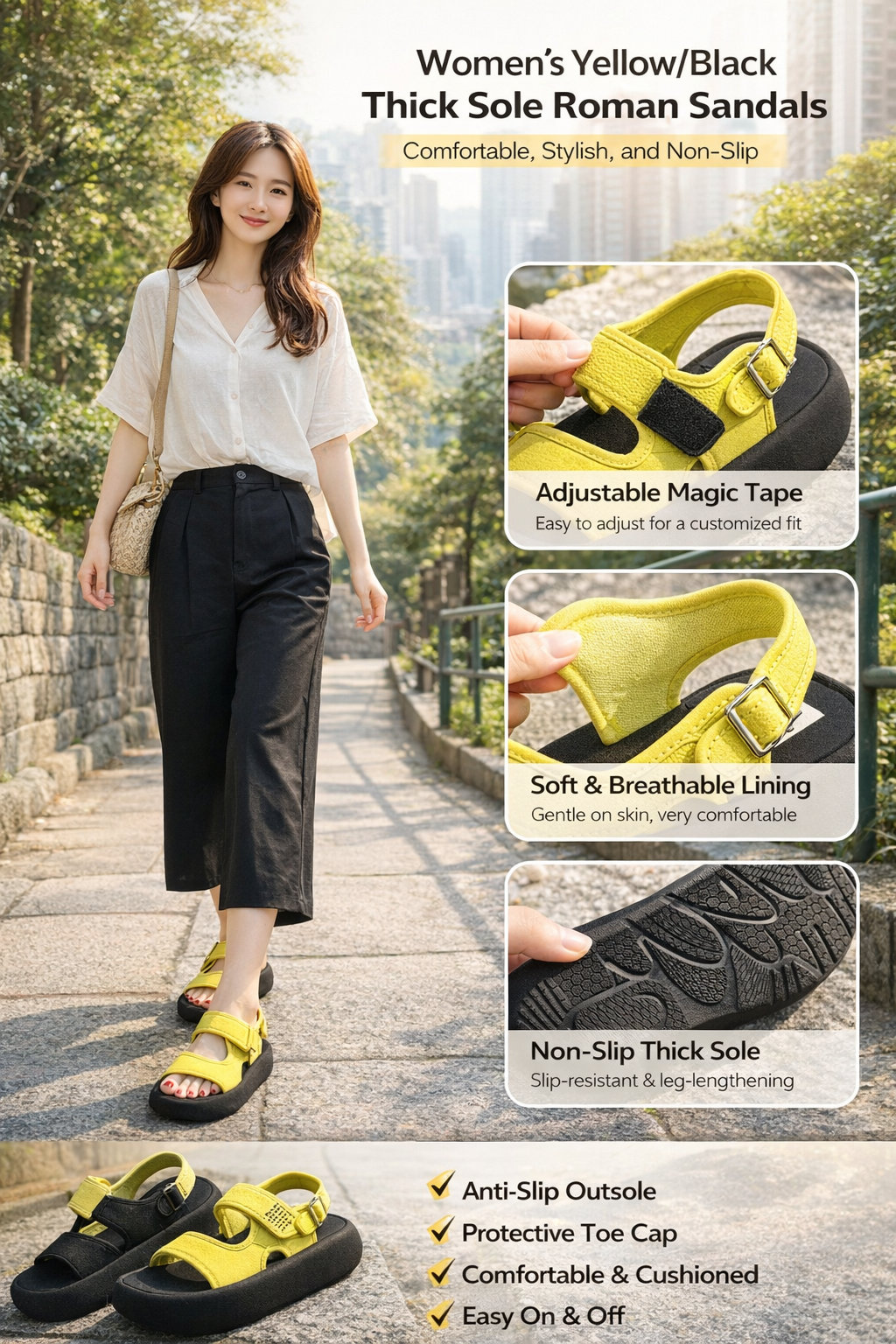 Women's Velcro Roman Sandals