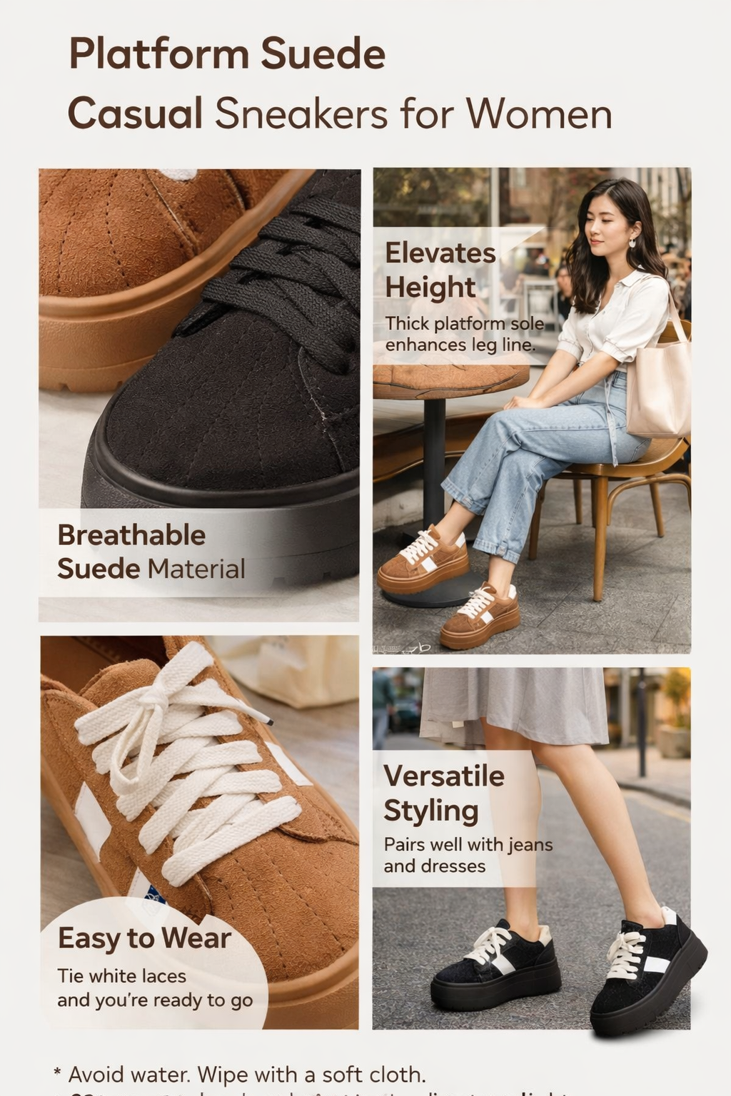 Women's Thick Suede Sneakers