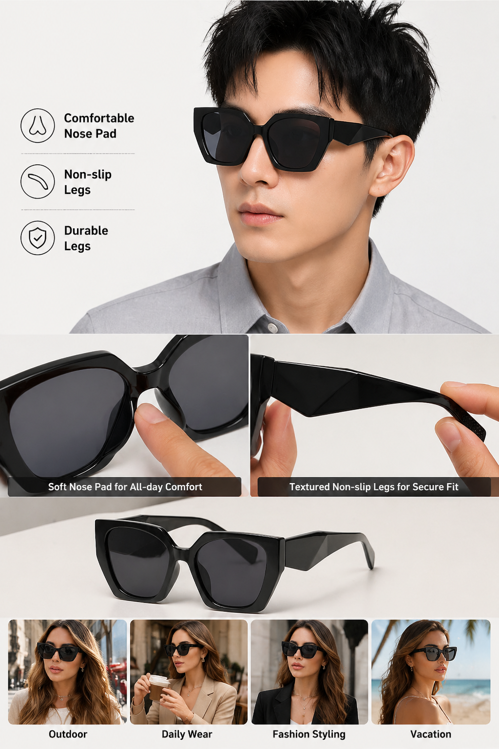 Geometric Square Sunglasses