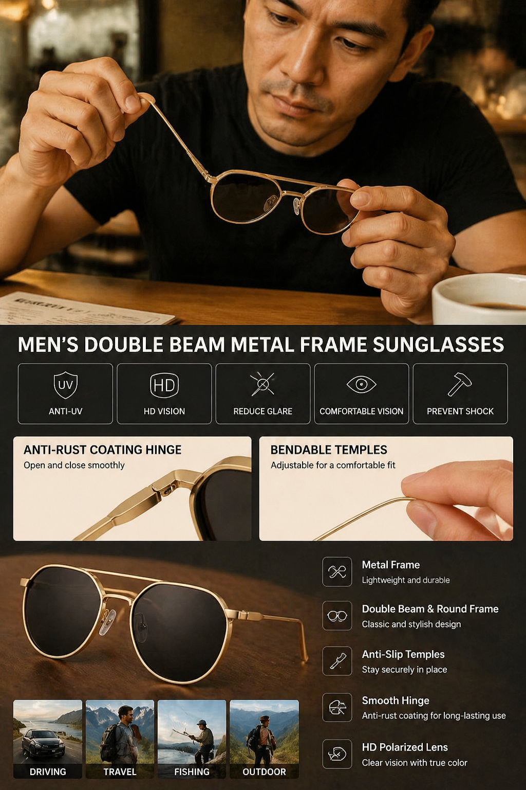 Men's Double Beam Sunglasses