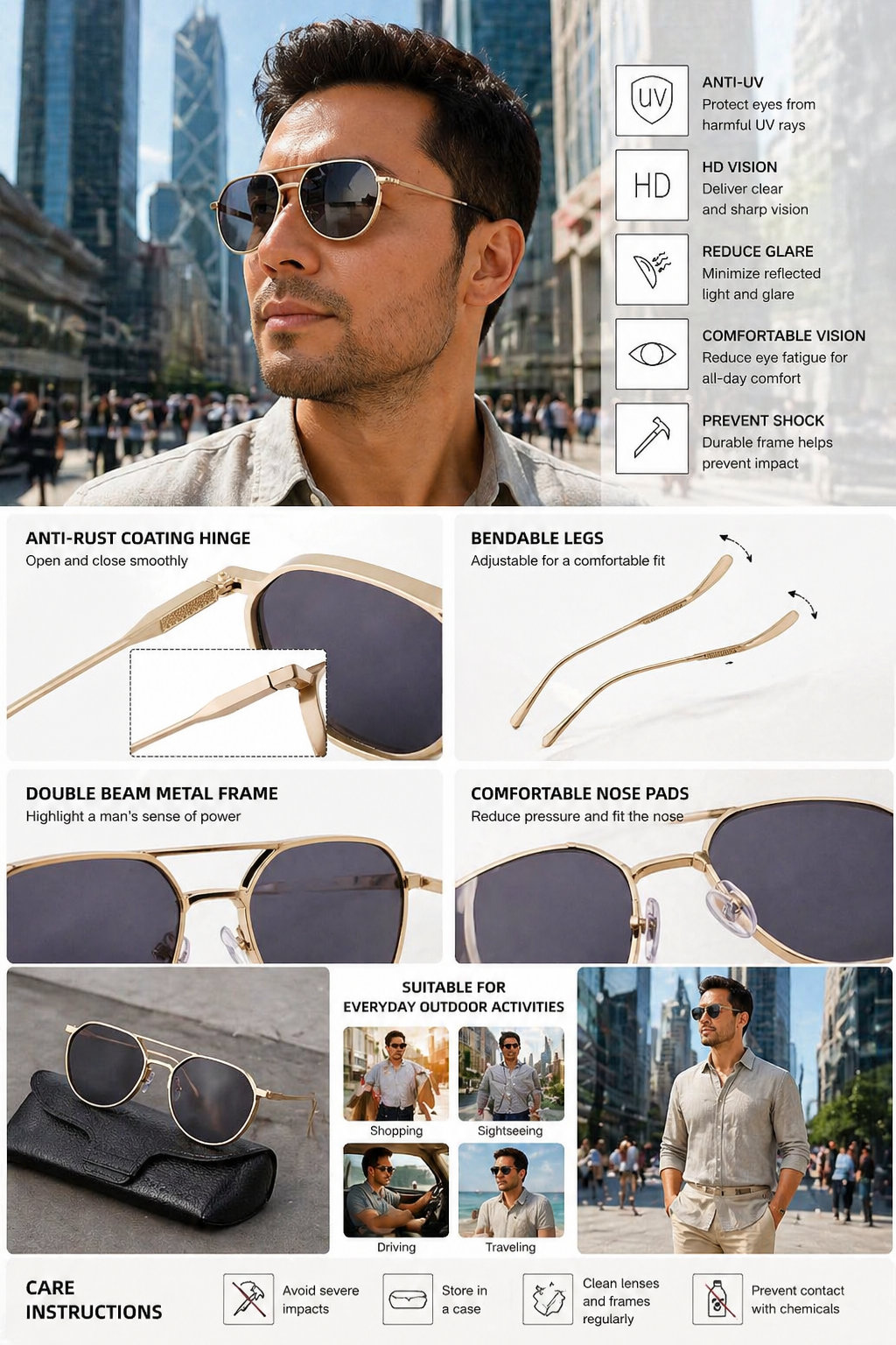Men's Double Beam Sunglasses