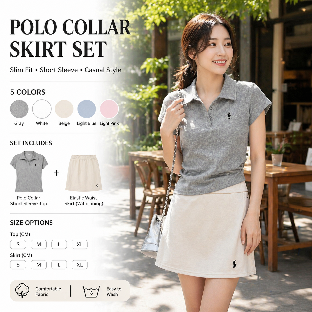 Women's Polo Short Sleeve Set