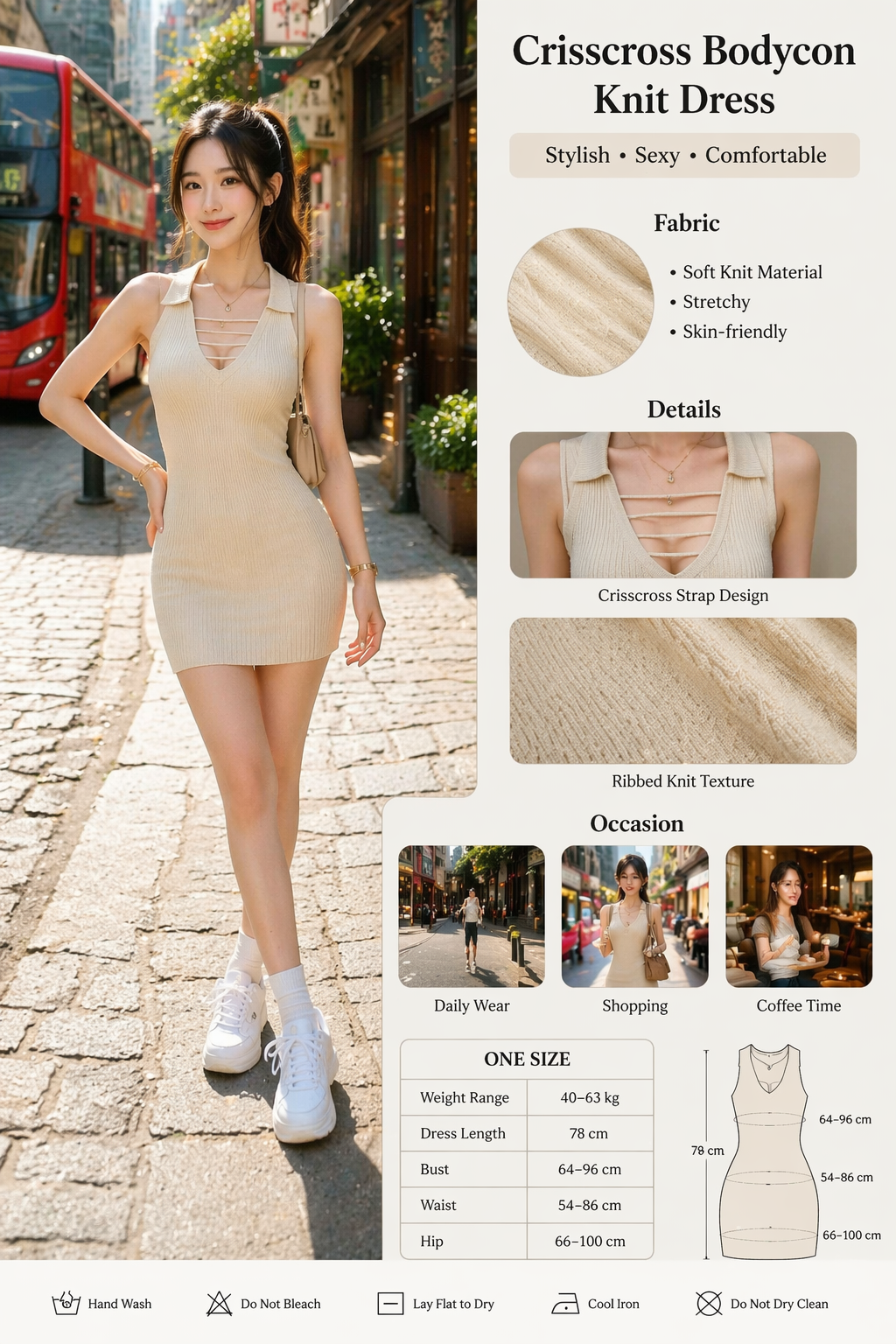 Knit Crisscross Strap Dress