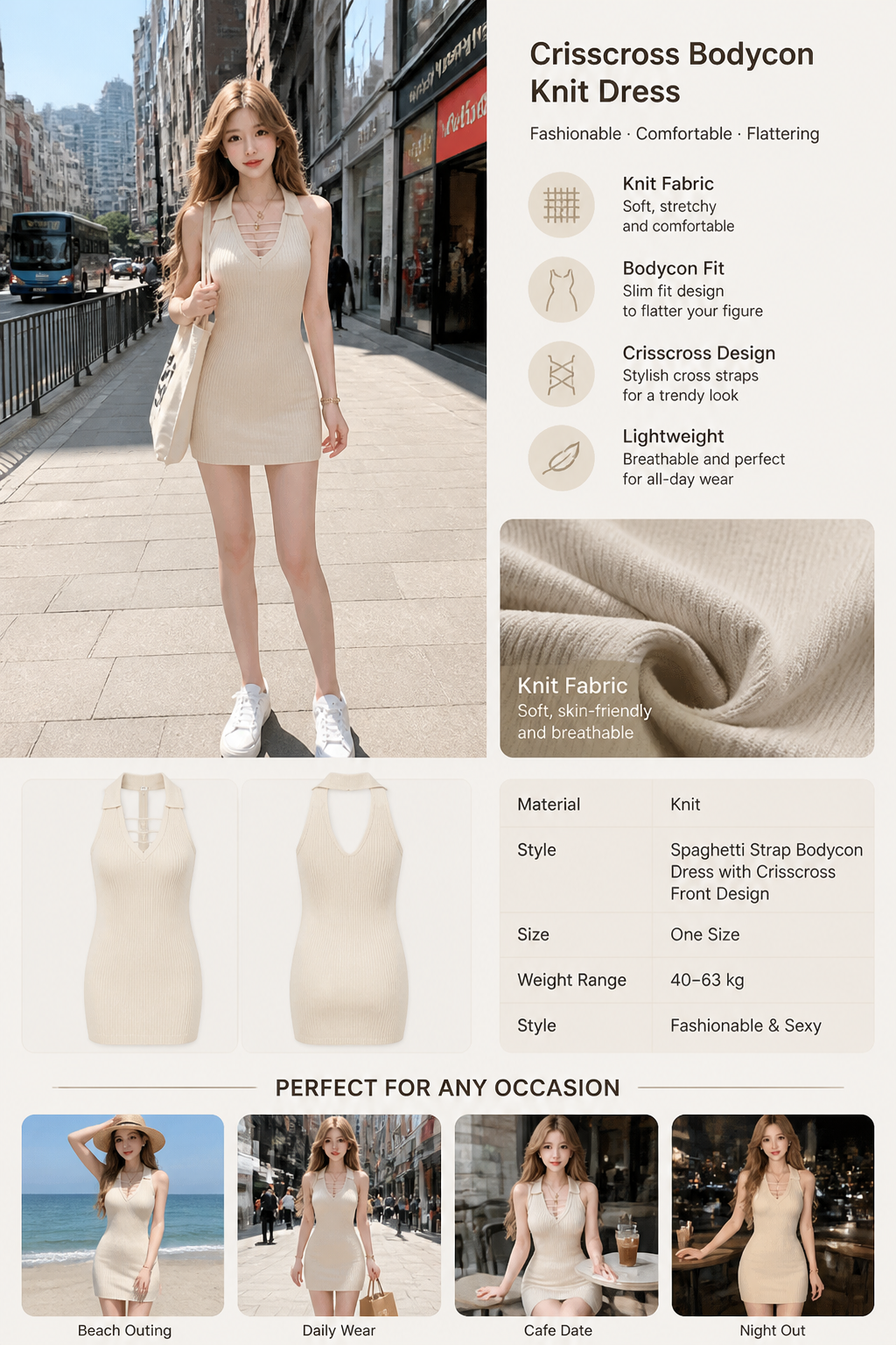 Knit Crisscross Strap Dress