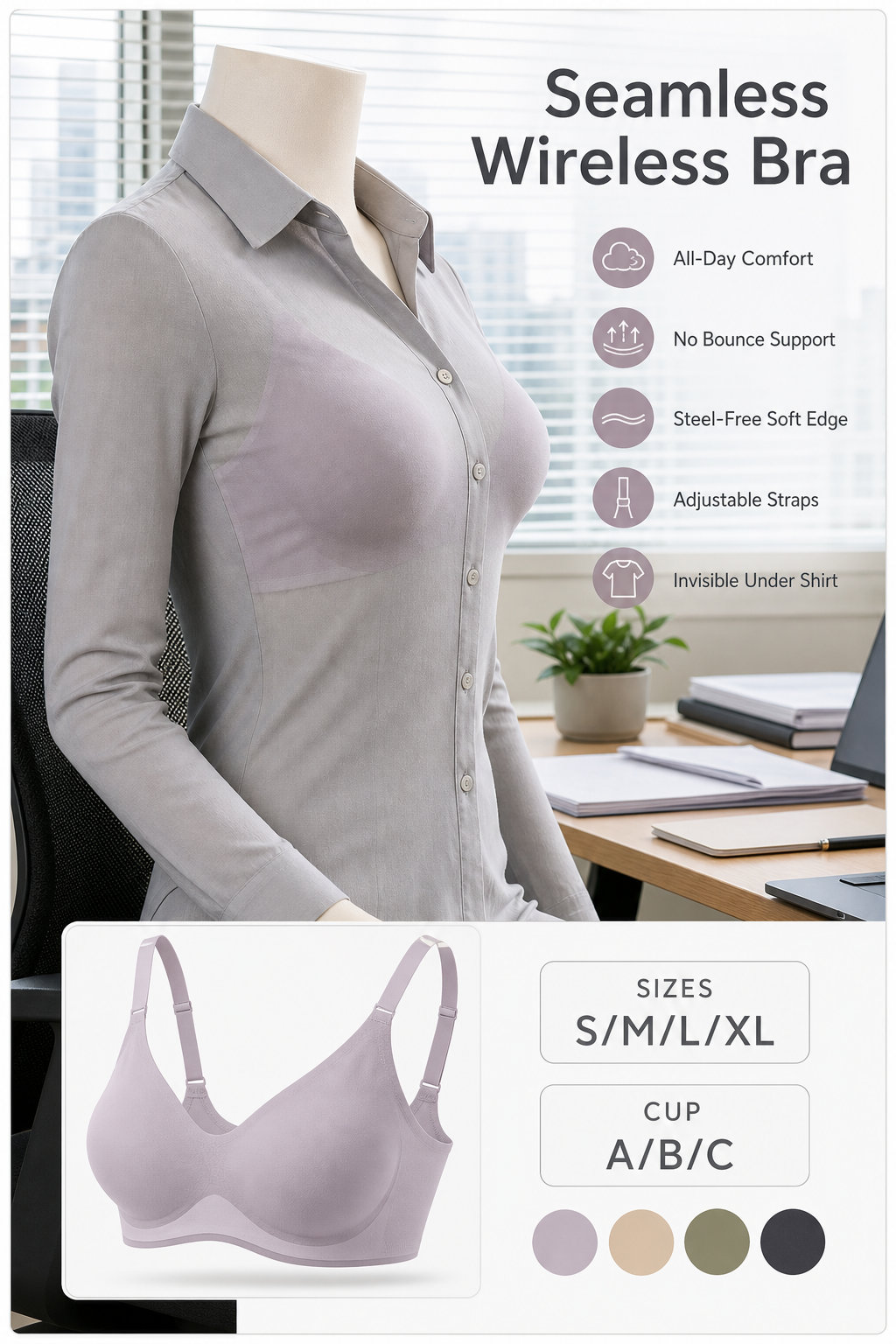 Women's Push-up Wireless Bra