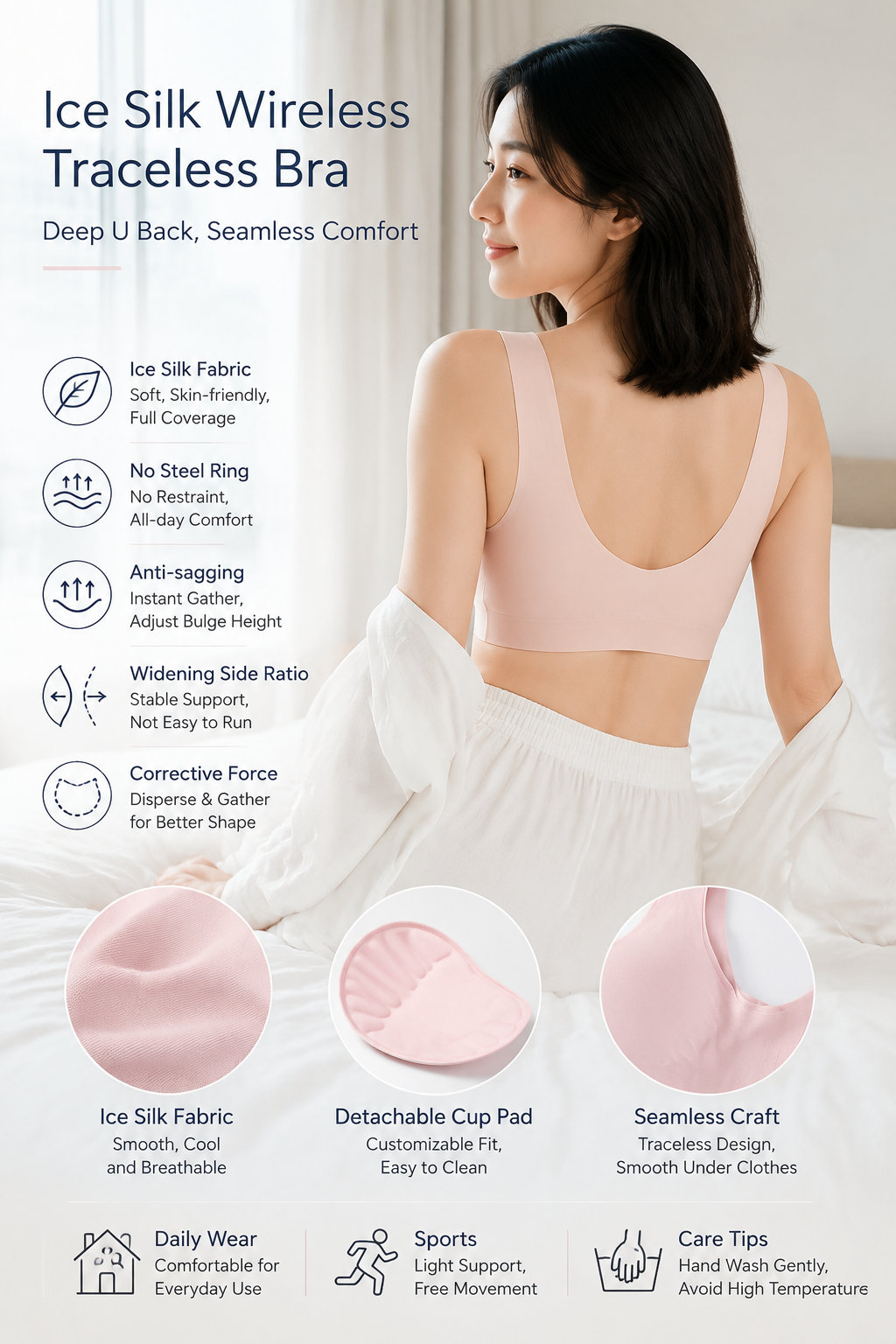 iSilk Seamless Push-Up Sports Bra