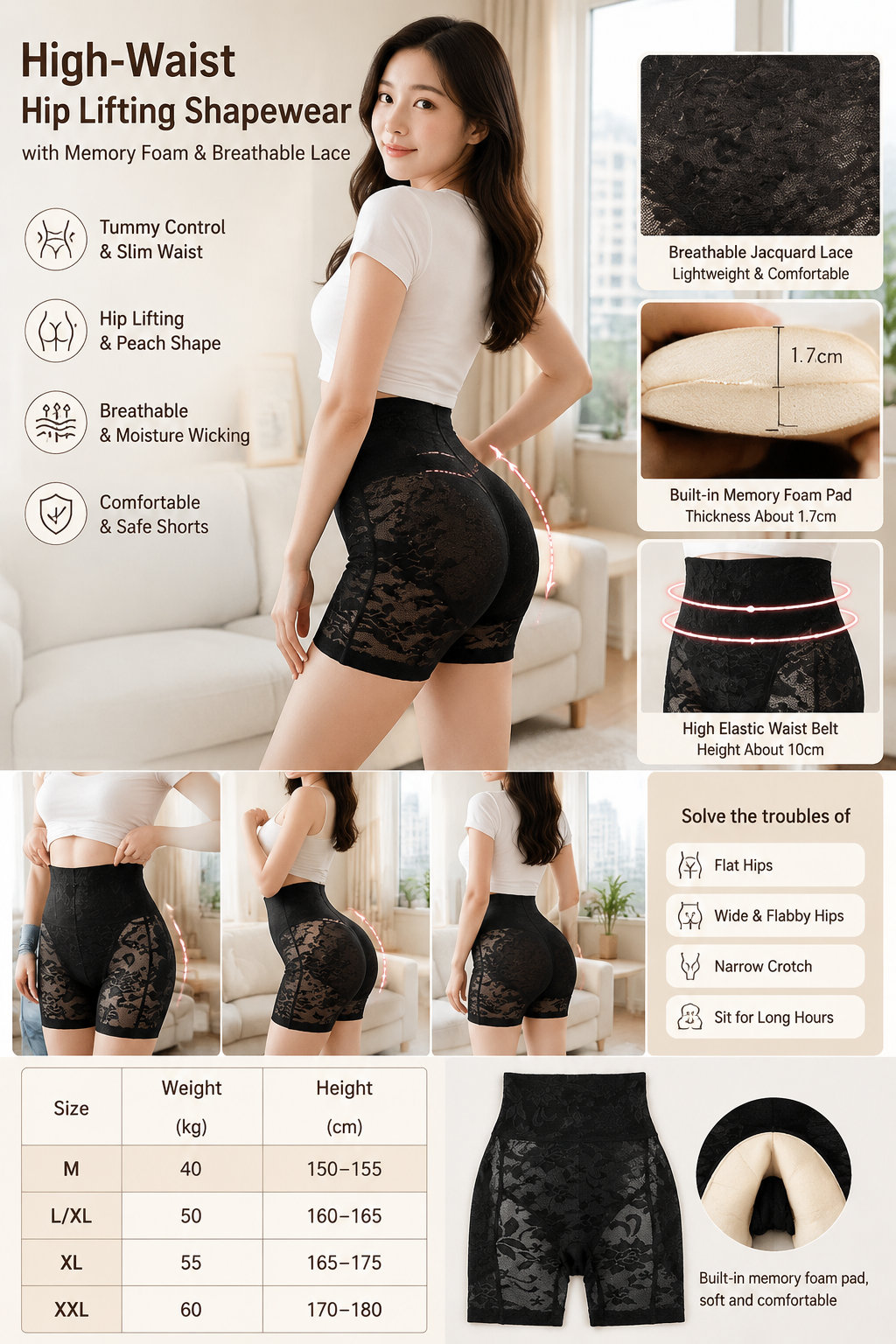 High-Waist Shaping Hip-Lifting Underwear