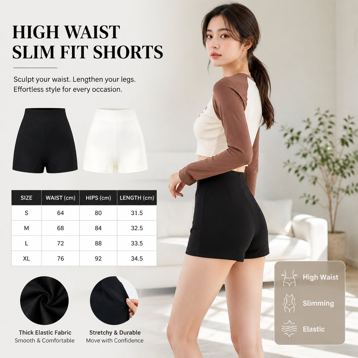 Women's Sexy High Waist Stretch Shorts