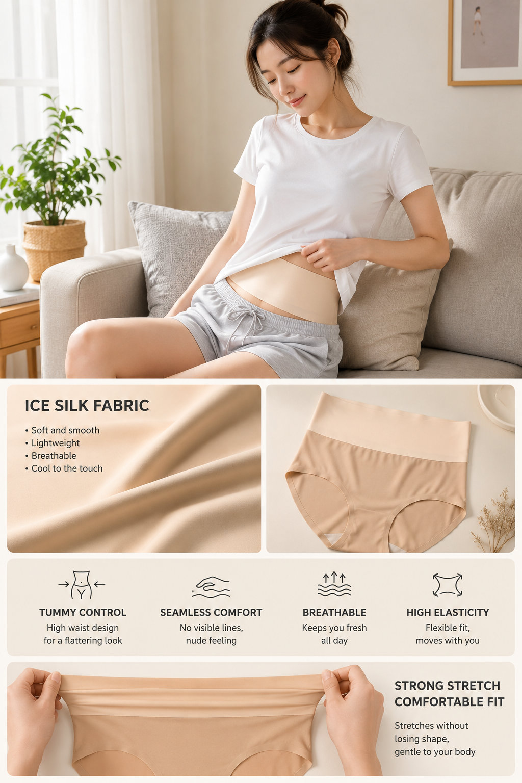 CurveCharm High-Waist Shorts