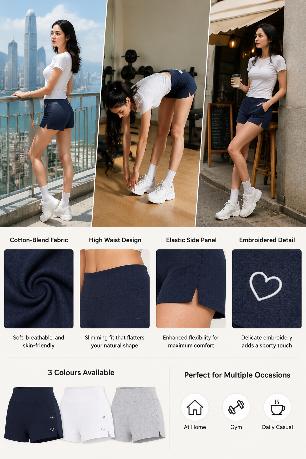 Vintage Spicy Casual Sports Shorts for Women