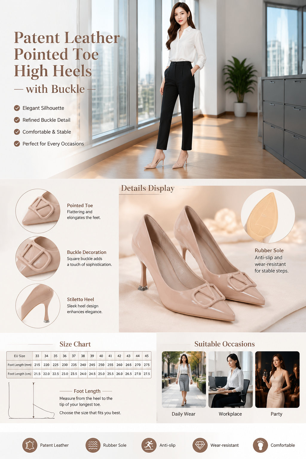 Women's Patent Leather High Heels