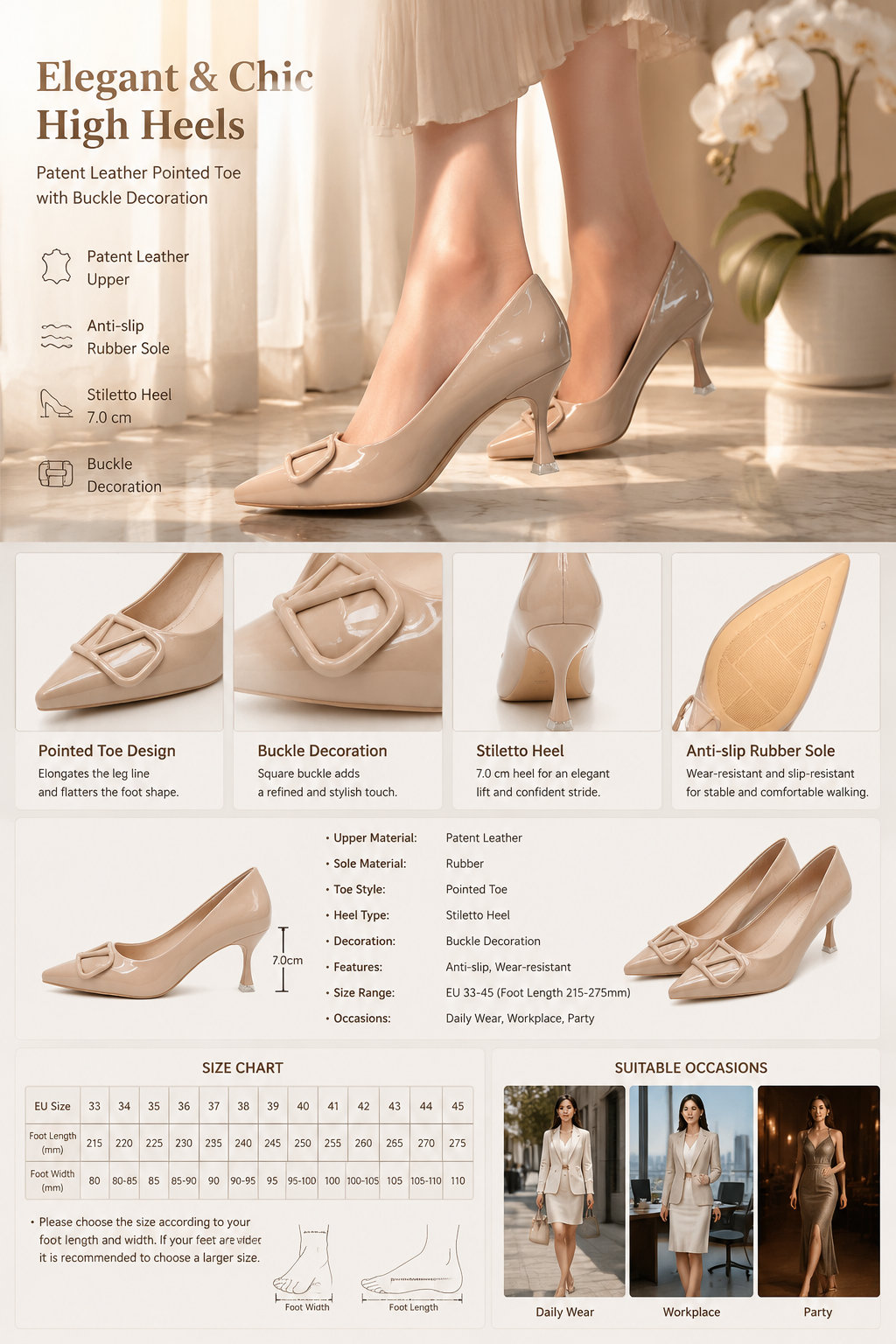 Women's Patent Leather High Heels
