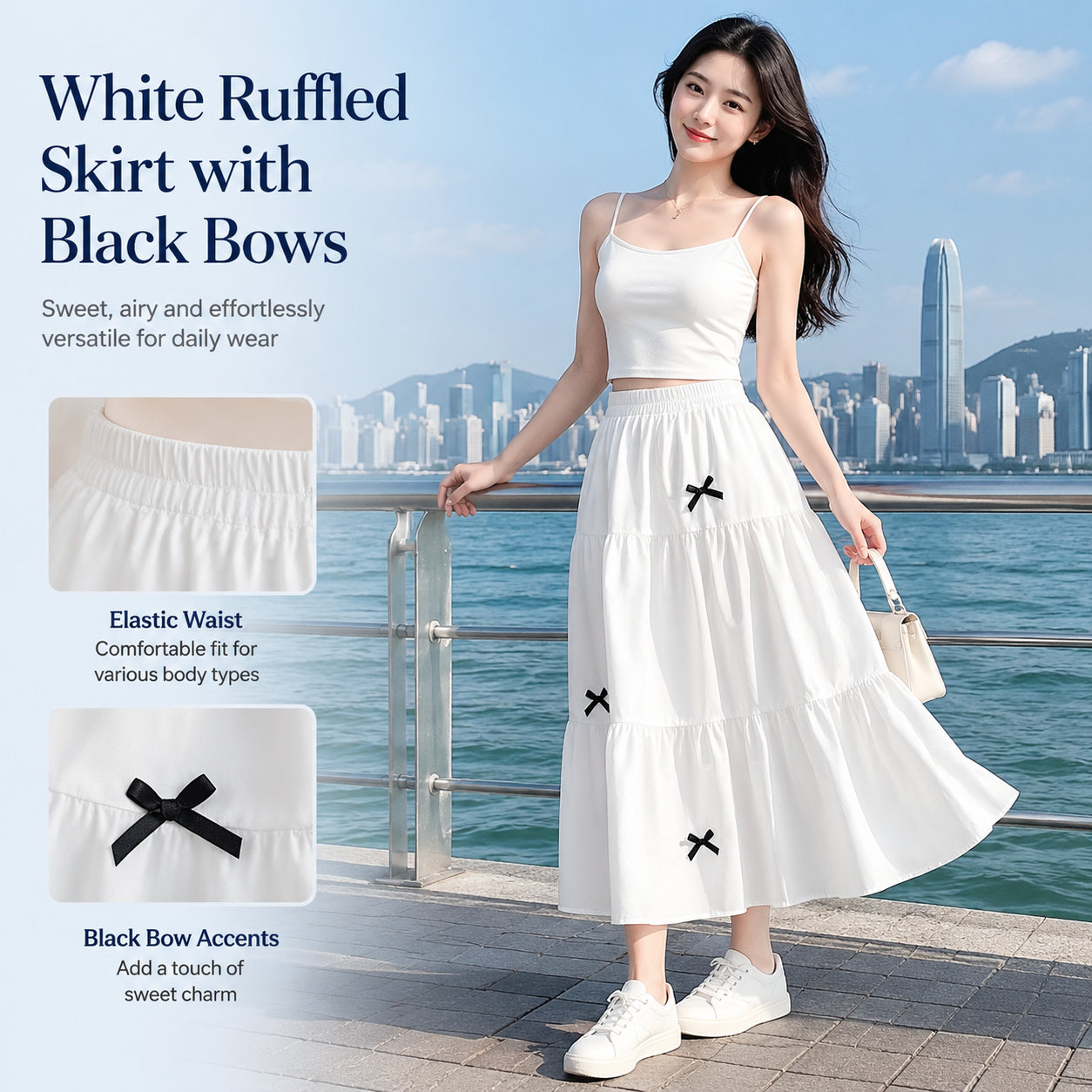 Sweet White Layered Cake Skirt