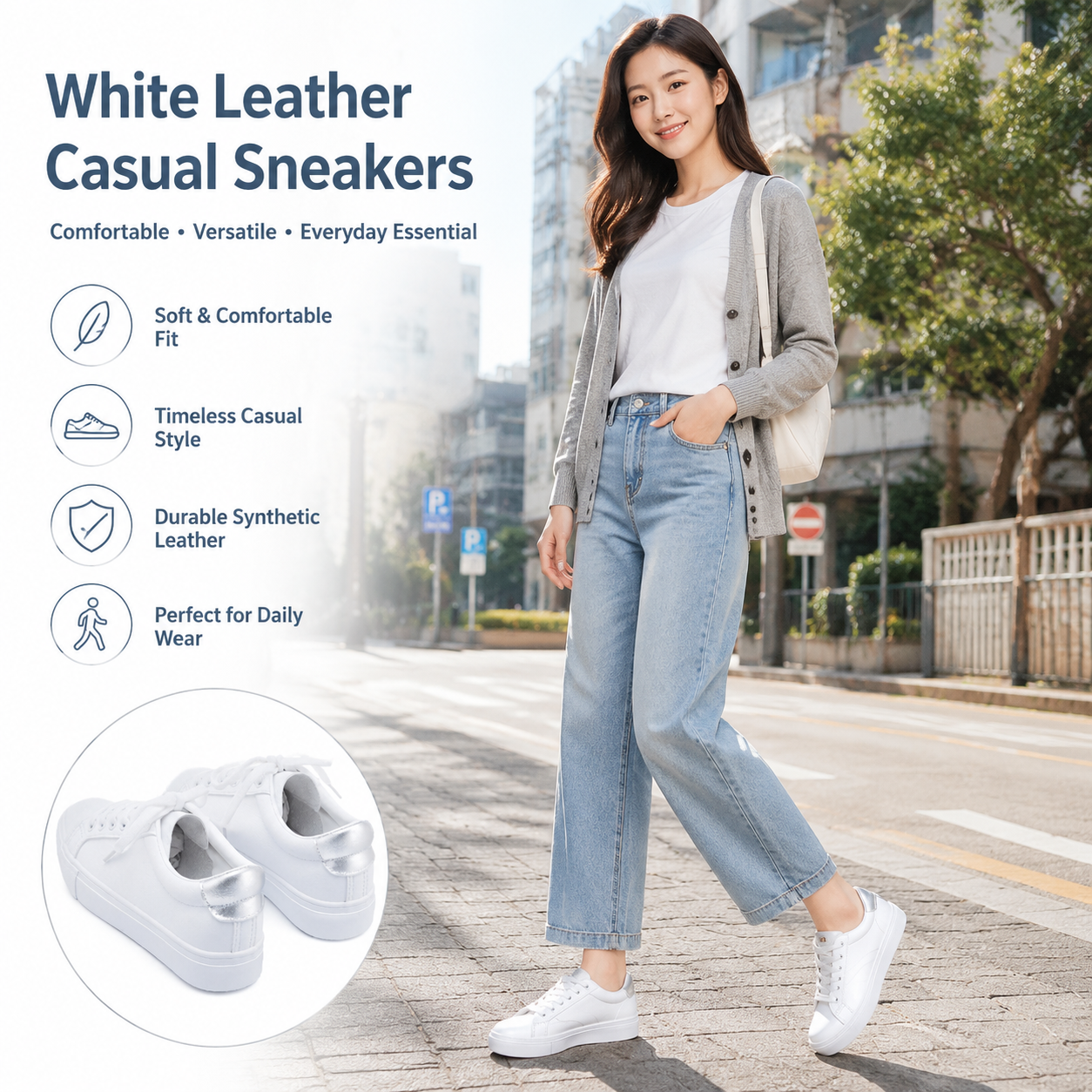 Women's Casual Leather Sneaker