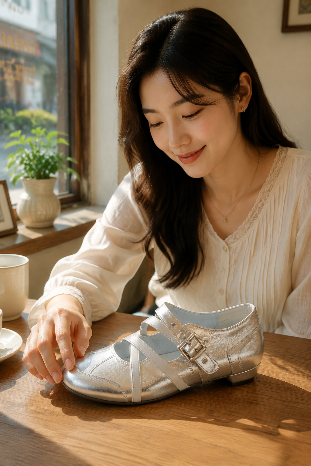 5CM Cross Strap Mary Jane Shoes