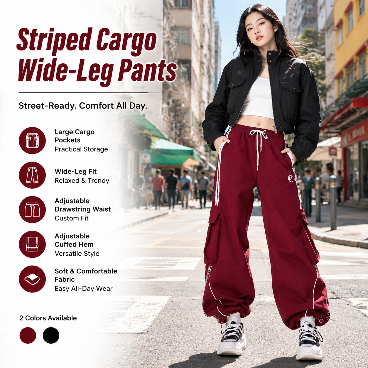 Women's Wide Leg Cargo Pants